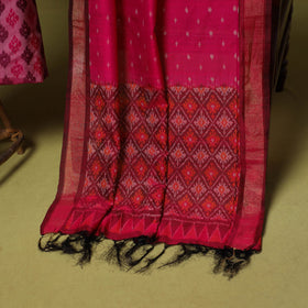 Pink - 2pc unstitched handloom sico pochampally ikat dress