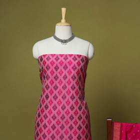 Pink - 2pc unstitched handloom sico pochampally ikat dress