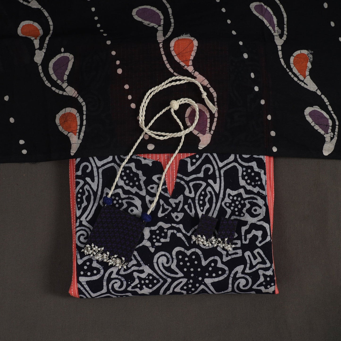 Pink - 2pc unstitched plain dress material with jewellery