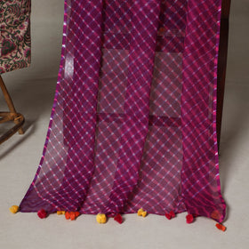 Pink - 2pc unstitched sanganeri dress material