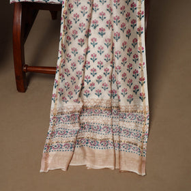 3pc chanderi silk unstitched hand sanganeri dress material