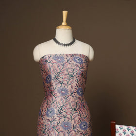 3pc chanderi silk unstitched hand sanganeri dress material