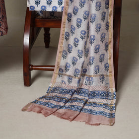 Pink - 3pc chanderi silk unstitched sanganeri dress