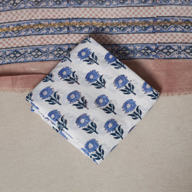 Pink - 3pc chanderi silk unstitched sanganeri dress