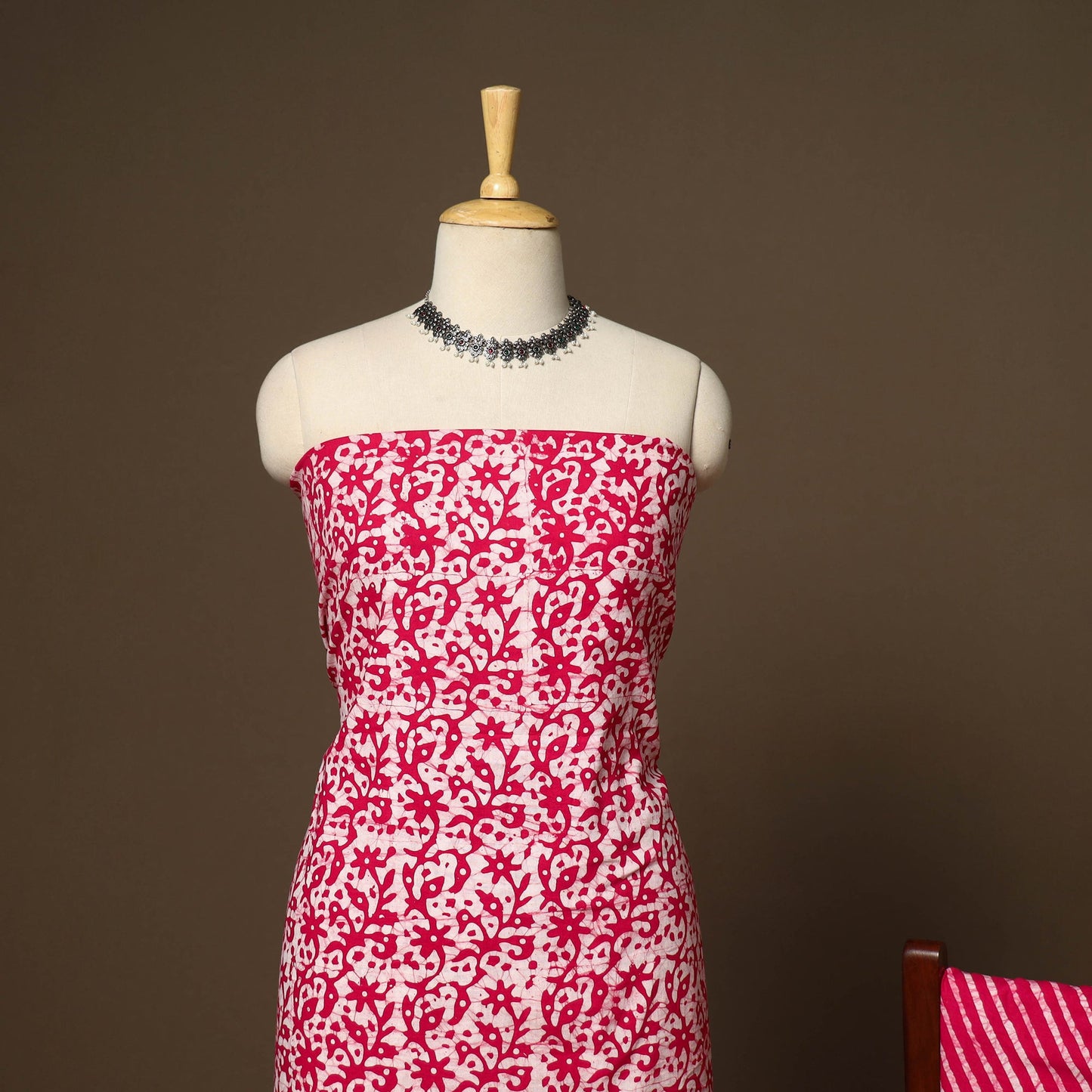 Pink - 3pc cotton kutch batik dress material 01