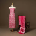 Pink - 3pc cotton kutch batik dress material 01