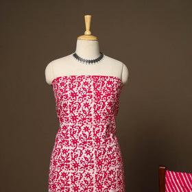 Pink - 3pc cotton kutch batik dress material 01