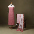 Pink - 3pc cotton sanganeri unstitched dress material 02