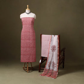 Pink - 3pc cotton sanganeri unstitched dress material 02