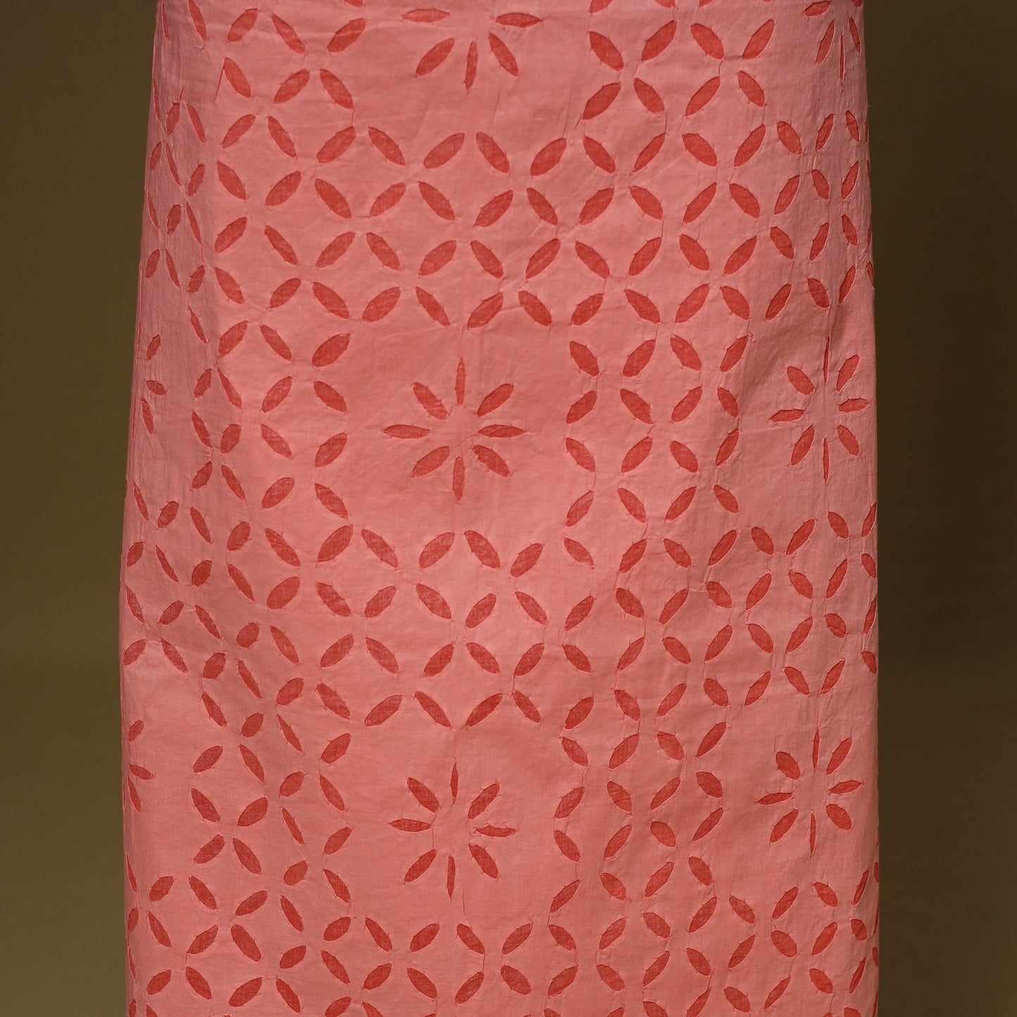 Pink - 3pc cotton unstitched barmer applique cut work dress