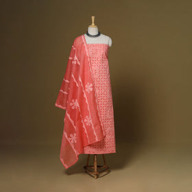 Pink - 3pc cotton unstitched barmer applique cut work dress