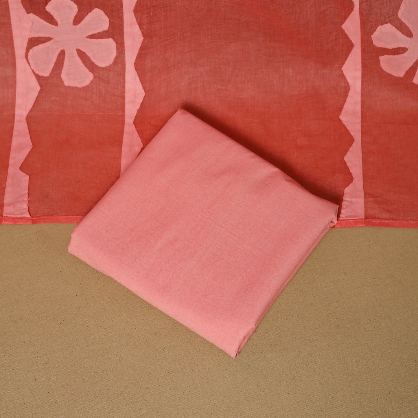 Pink - 3pc cotton unstitched barmer applique cut work dress