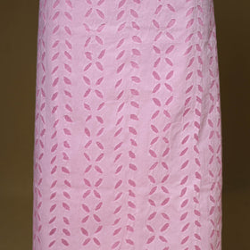 Pink - 3pc cotton unstitched barmer applique cut work dress