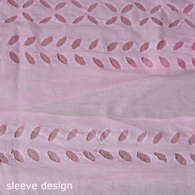 Pink - 3pc cotton unstitched barmer applique cut work dress