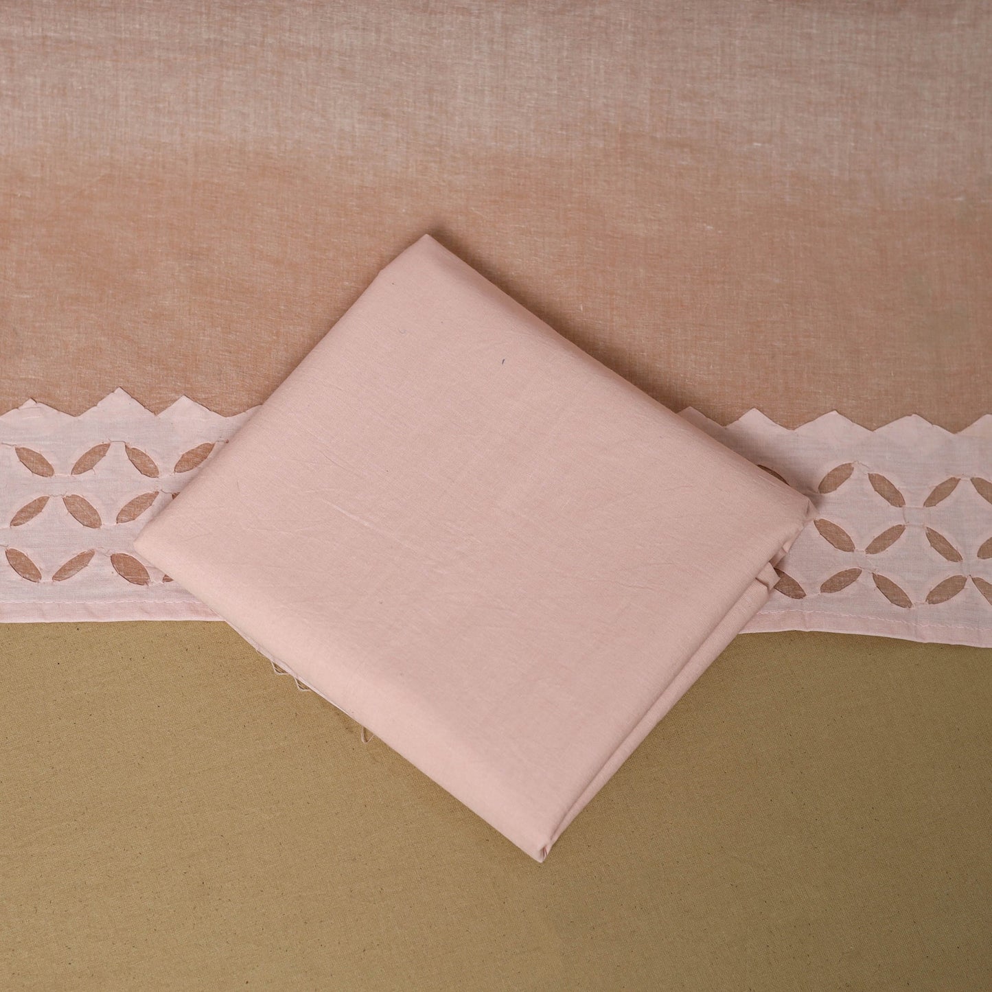 Pink - 3pc cotton unstitched barmer applique cut work dress