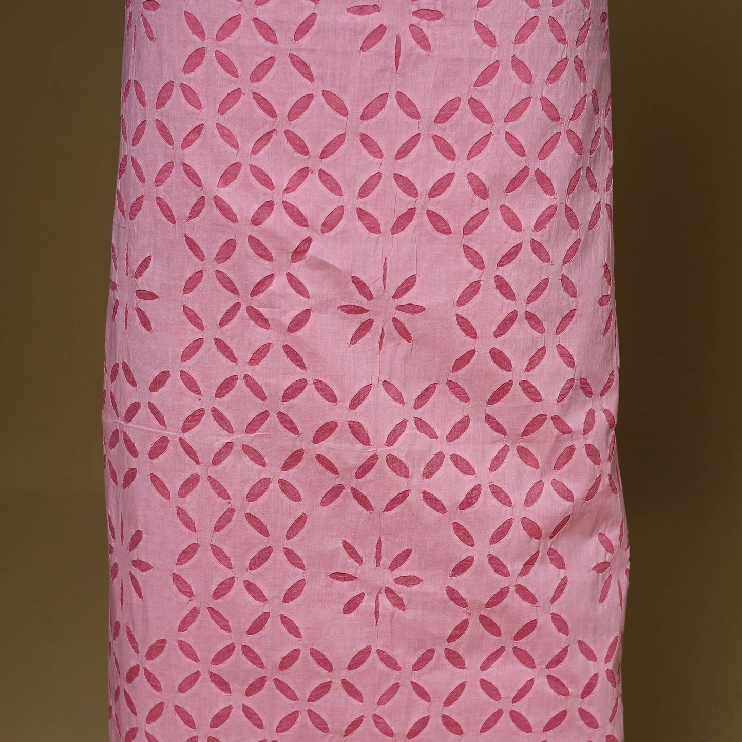 Pink - 3pc cotton unstitched barmer applique cut work dress