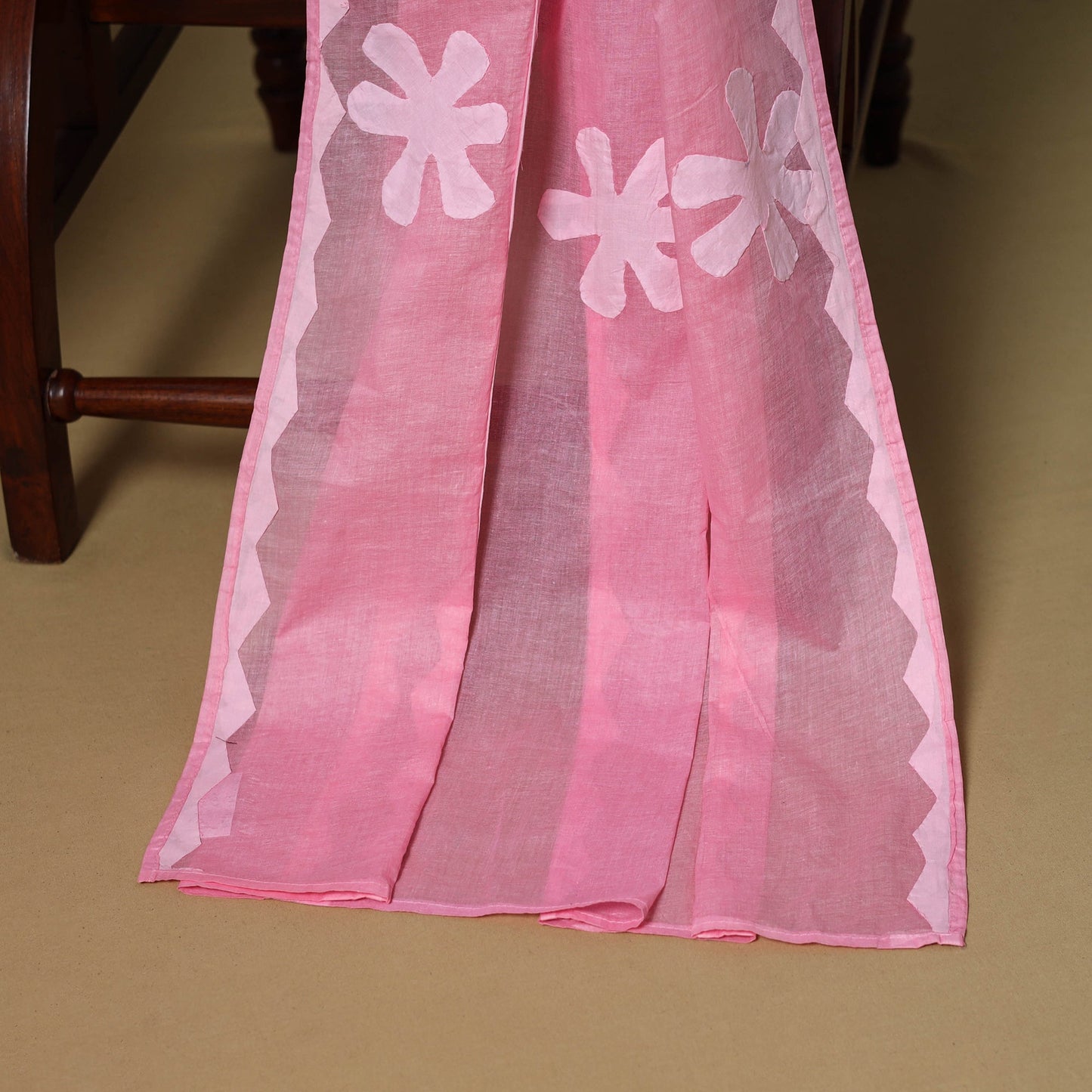 Pink - 3pc cotton unstitched barmer applique cut work dress