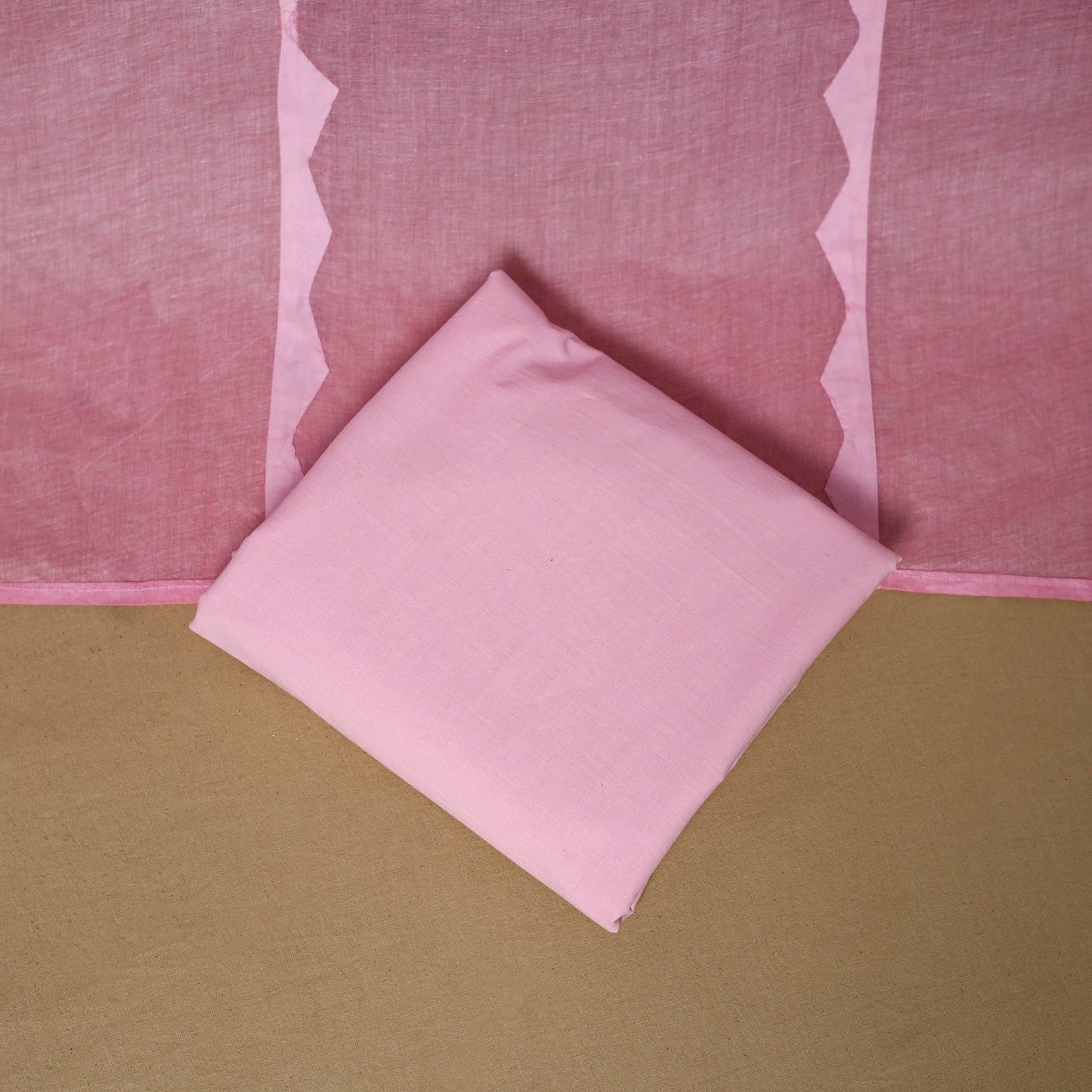 Pink - 3pc cotton unstitched barmer applique cut work dress