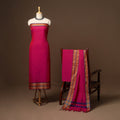 Pink - 3pc cotton unstitched dharwad dress material 08