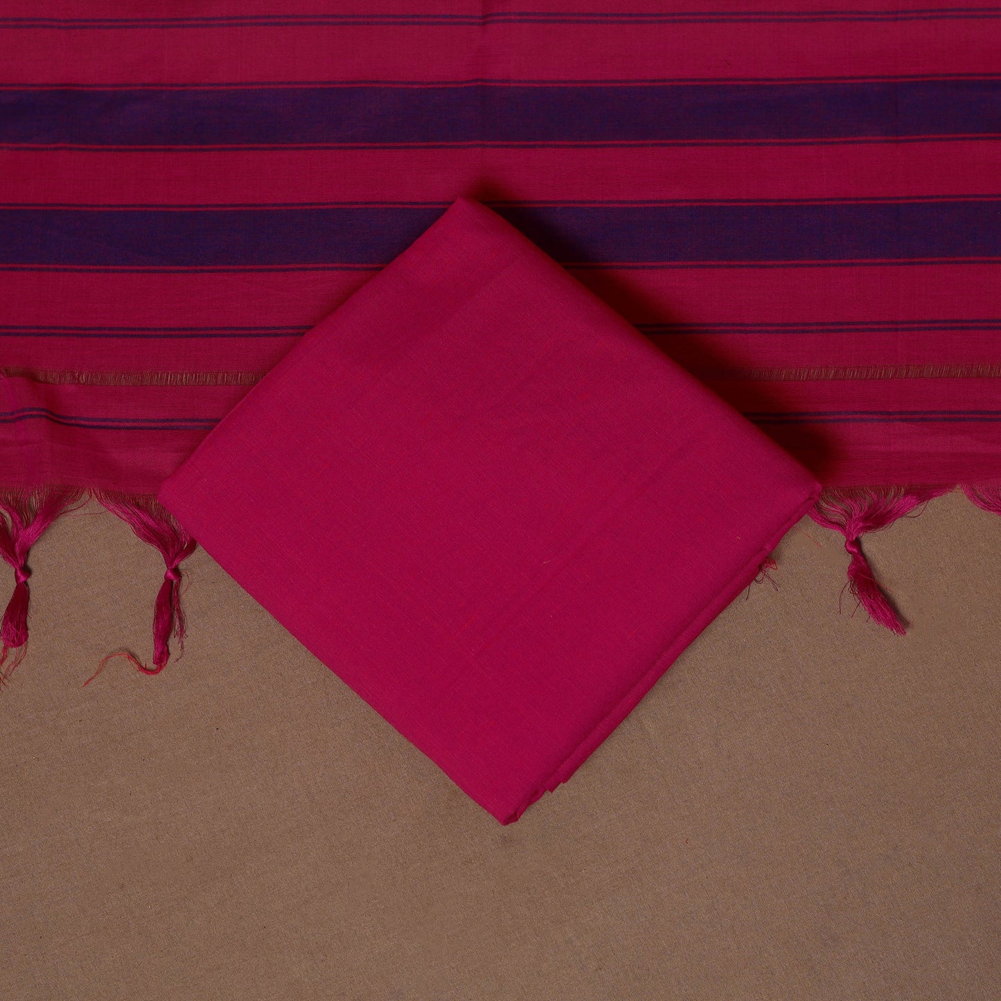 Pink - 3pc cotton unstitched dharwad dress material 08