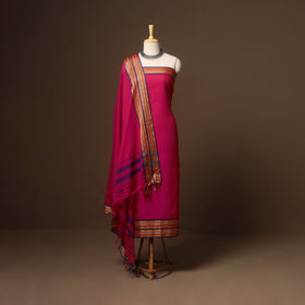 Pink - 3pc cotton unstitched dharwad dress material 08