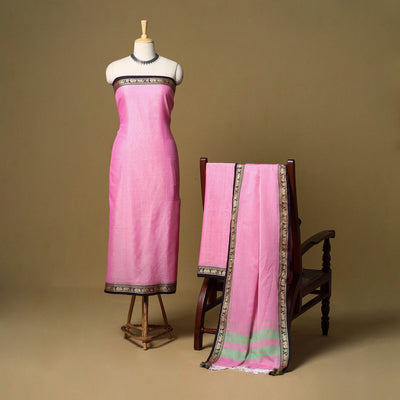 3pc cotton unstitched dharwad dress material with border 02