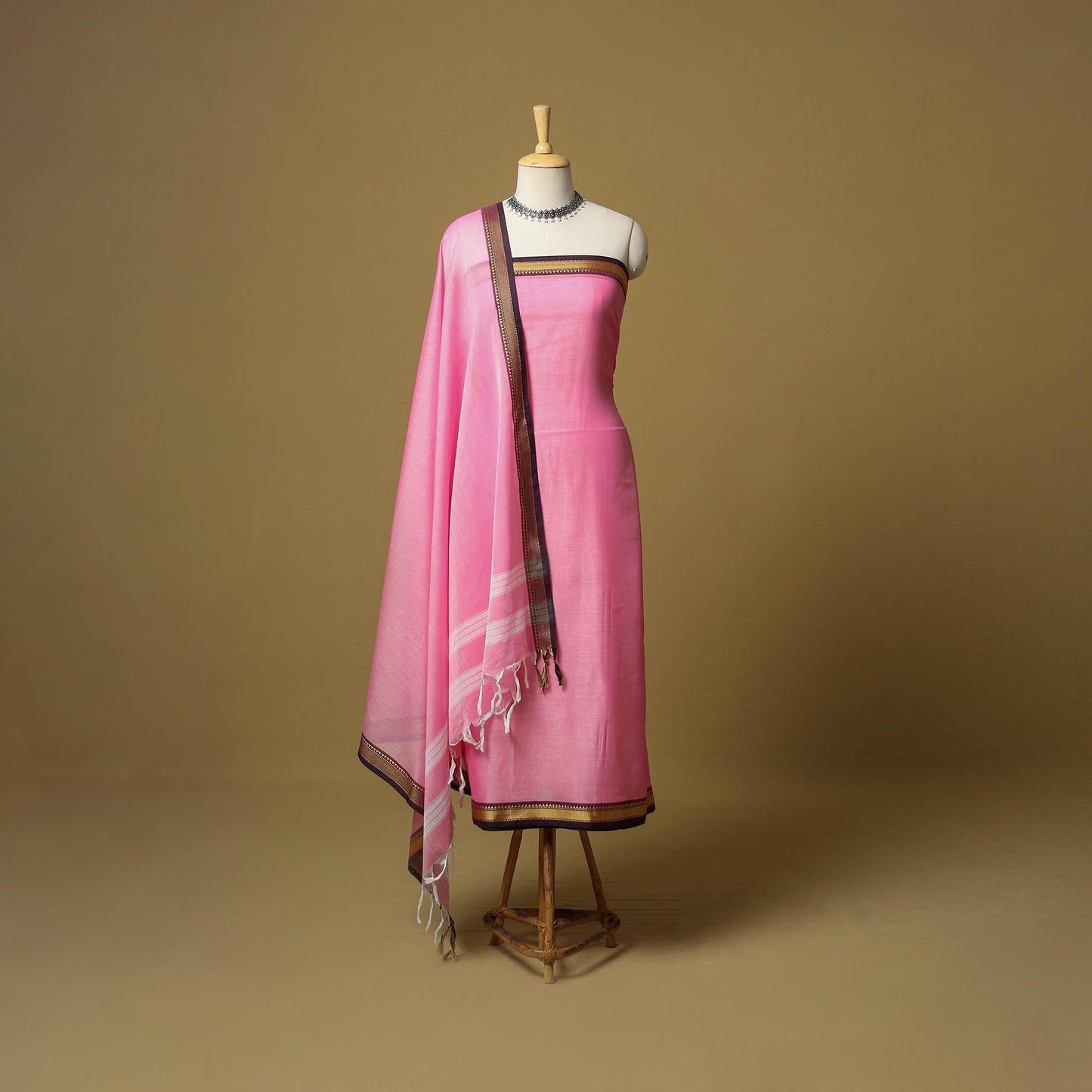 3pc cotton unstitched dharwad dress material with border 10