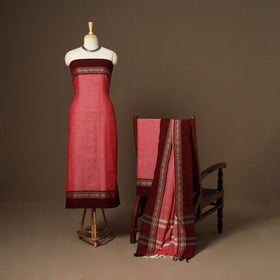 Pink - 3pc cotton unstitched dharwad dress material