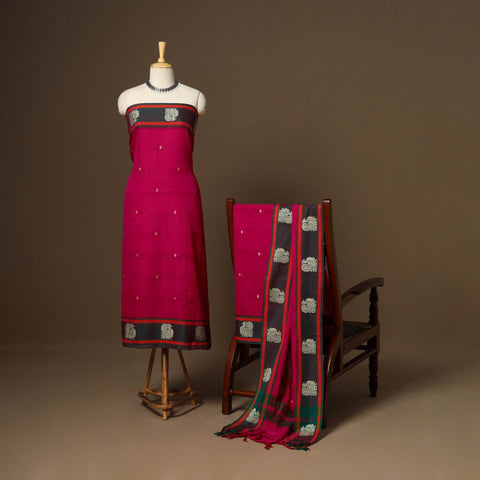 Pink - 3pc cotton unstitched dharwad dress material