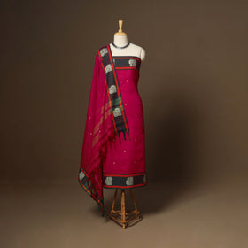 Pink - 3pc cotton unstitched dharwad dress material