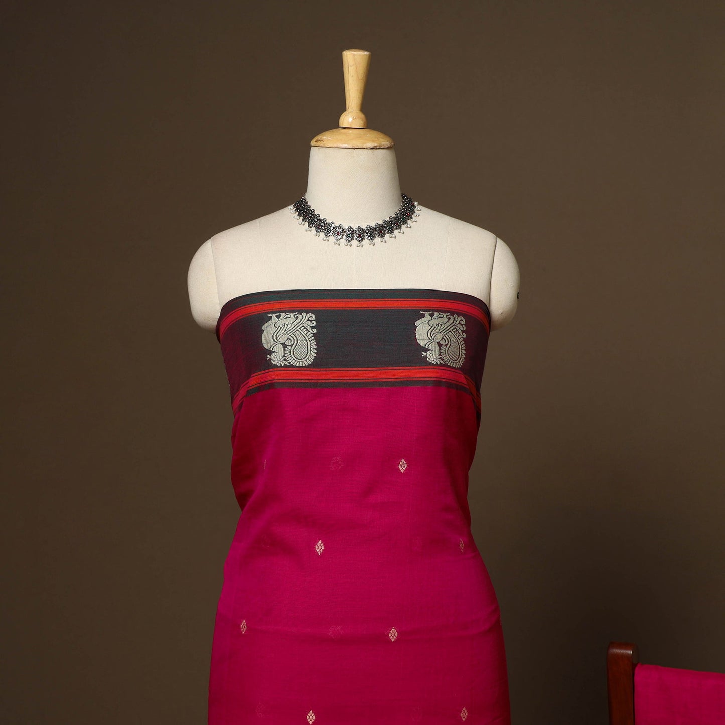 Pink - 3pc cotton unstitched dharwad dress material