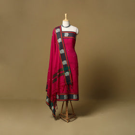 3pc cotton unstitched dharwad dress material with border 47