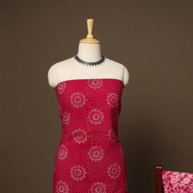Pink - 3pc cotton unstitched hand batik dress material 04