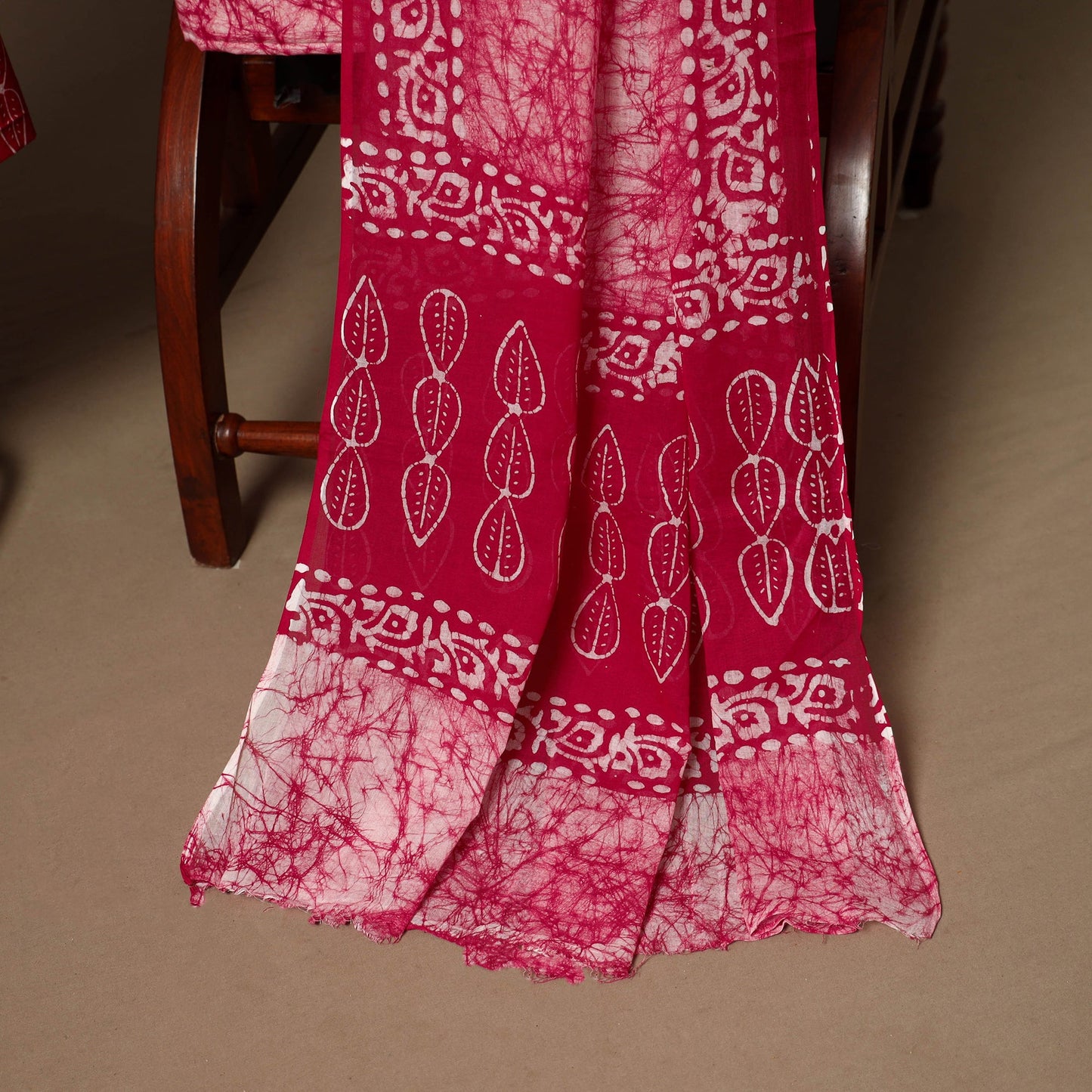 Pink - 3pc cotton unstitched hand batik dress material 08