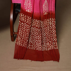 Pink - 3pc cotton unstitched hand batik dress material 15