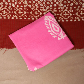 Pink - 3pc cotton unstitched hand batik dress material 15