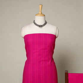 Pink - 3pc cotton unstitched jacquard dress material 05