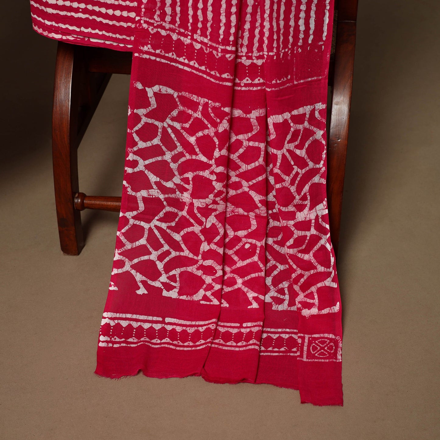 Pink - 3pc cotton unstitched kutch batik dress material 02