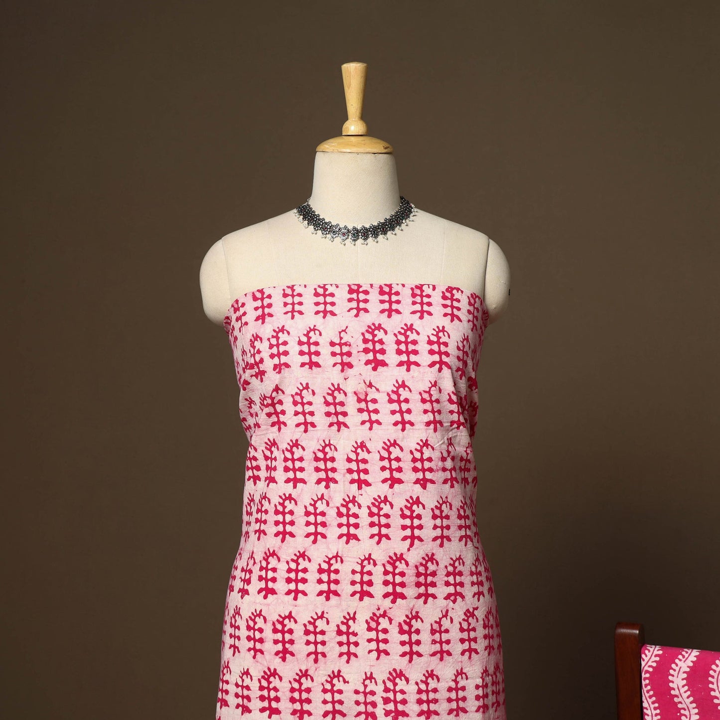 Pink - 3pc cotton unstitched kutch batik dress material 04