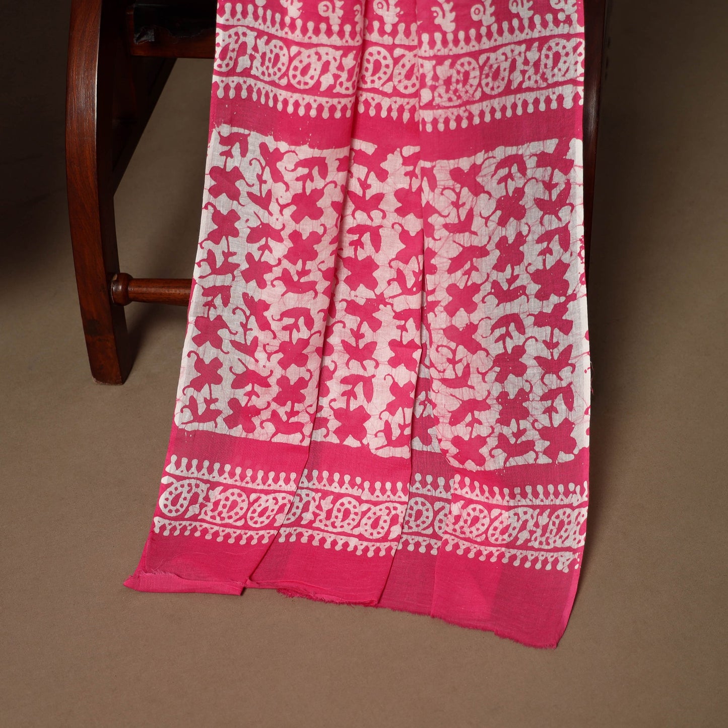 Pink - 3pc cotton unstitched kutch batik dress material 06