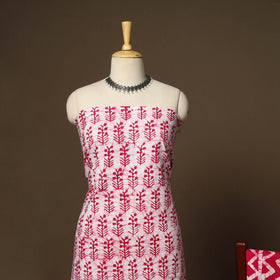 Pink - 3pc cotton unstitched kutch batik dress material 18