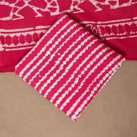 Pink - 3pc cotton unstitched kutch batik dress material 02