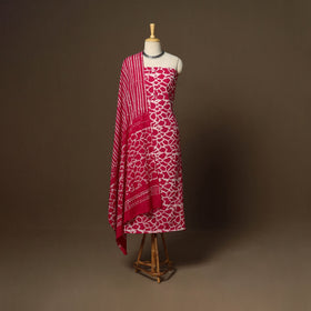 Pink - 3pc cotton unstitched kutch batik dress material 02