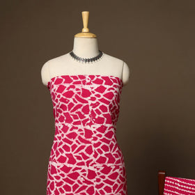 Pink - 3pc cotton unstitched kutch batik dress material 02