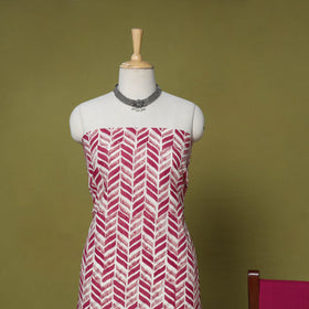 Pink - 3pc cotton unstitched mangalagiri dress material 28