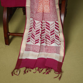 Pink - 3pc cotton unstitched mangalagiri dress material 28