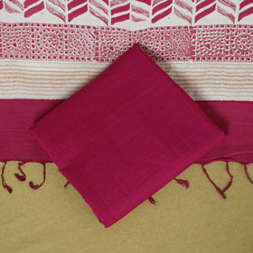 Pink - 3pc cotton unstitched mangalagiri dress material 28
