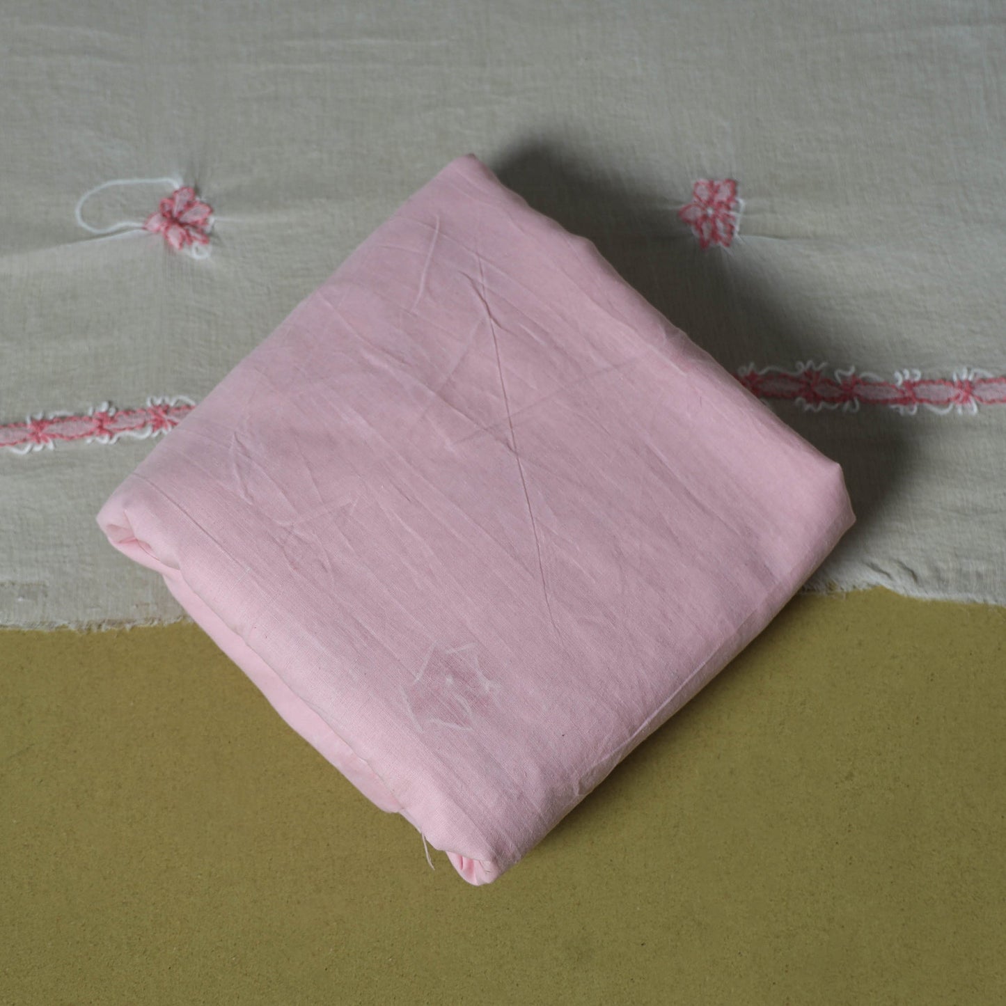 Pink - 3pc hand embroidery cotton lucknow chikankari dress