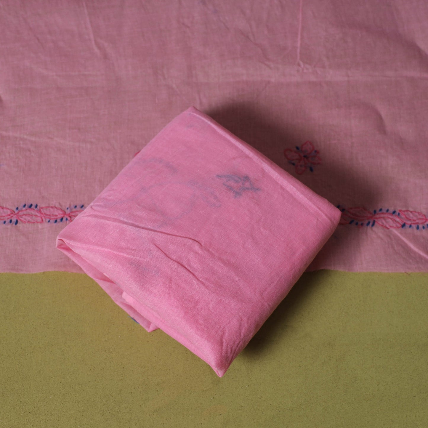 Pink - 3pc hand embroidery cotton lucknow chikankari dress