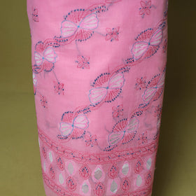 Pink - 3pc hand embroidery cotton lucknow chikankari dress